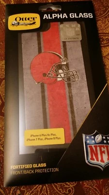 OTTERBOX ALPHA GLASS Cleveland Browns SE ADAPTA A TODOS LOS MODELOS DE APPLE IPHONE 5.5 PLUS ¡NUEVO! Foto 1 de 4