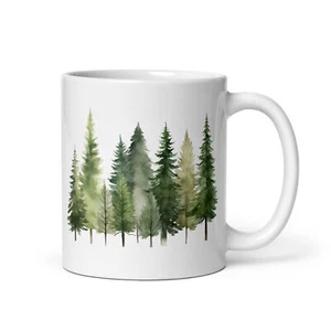 TAZZA ABETE ROSSO ARTE BIANCO LUCIDO CAFFÈ TÈ NATURA ESTERNO DOUBLE FACE NUOVA - Foto 1 di 3