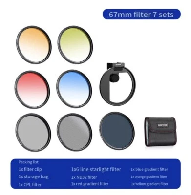 Set of 7 Threaded Cell Phone Clip 67mm  Set of 7 CPL Gradient Starlight 9886 - Image 1 of 4