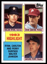 1984 TOPPS STEVE CARLTON/GAYLORD PERRY/NOLAN RYAN HOUSTON ASTROS/PHILADELPHIA