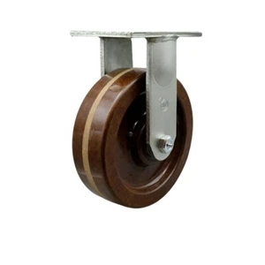8 Inch Extra Heavy Duty High Temp Phenolic Wheel Rigid Top Plate Caster SCC - Picture 1 of 5
