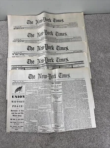 Lot 5 NEW YORK TIMES 1861-1865 LINCOLN SHOT - CIVIL WAR - EMANCIPATION Complete - Picture 1 of 12
