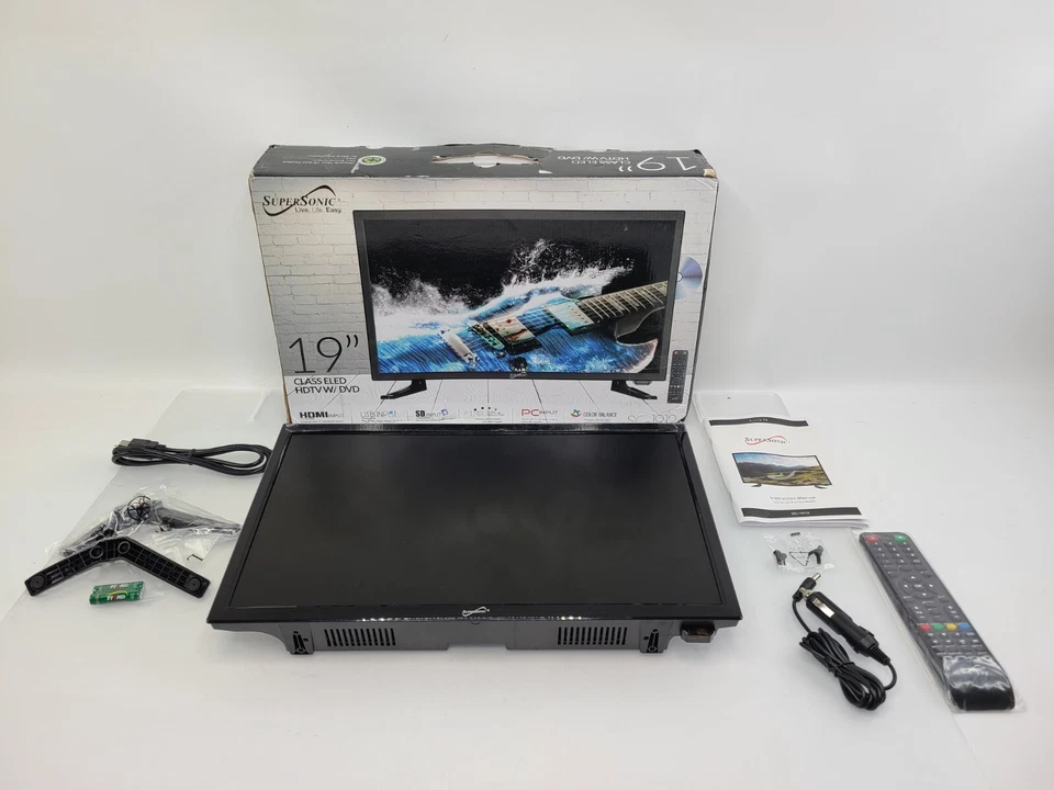 SuperSonic LED Widescreen HDTV 19" w/ Built-in DVD Player SC-1912 Preowned - Image 1 of 4