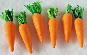 6 Miniature Easter Carrots, Bunny Fairy Garden Carrots Doll house Decor NEW - Picture 1 of 3