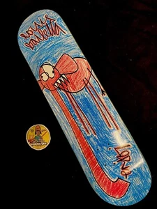 RARE Enjoi Louie Barletta Elephant Scribble Cartoon Skateboard Deck Vintage - Picture 1 of 7