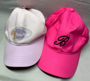 LOT OF 2 BARBIE CAPS PINK BARBIE BASEBALL CAPS HATS - Picture 1 of 9
