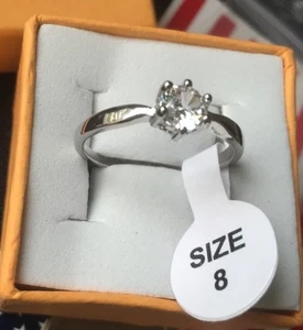 AAA Sapphire Ring 18K White Gold-Filled Promise Pre-Engagement Friendship Gift - Picture 1 of 6