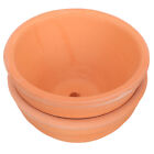 Terracotta Succulent Planters - 2 Shallow Bowls with Drainage Hole