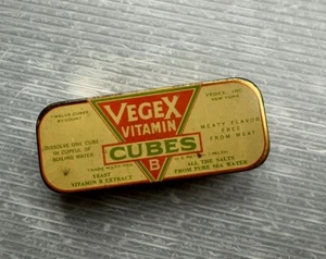 vintage VEGEX VITAMIN CUBES empty TIN advertising Vitamin Research Laboratories - Picture 1 of 15