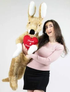 Custom Personalized Giant Stuffed Kangaroo 42 Inch Soft, Customized on Heart - Picture 1 of 7