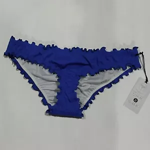 Women's Ruffle Cheeky Bikini Bottom - Shade & Shore Sapphire Blue XS (0-2) - Picture 1 of 2