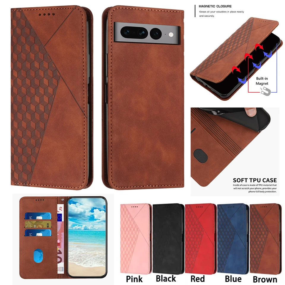 For Google Pixel 10 Pro XL 9A 8 7 6 Magnetic Leather Flip Stand Card Wallet Case - Image 1 of 1