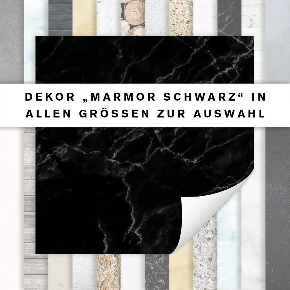 Fliesenaufkleber Dekor Marmor Schwarz | Fliesensticker Küche Bad | alle Größen - Bild 1 von 1