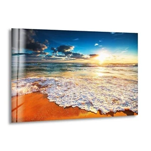 Arte de pared de vidrio Beach Wave & Sunrise - Imagen 1 de 8