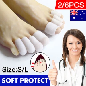 Silicone Toe Sleeve Gel Toe Cap Cover Protector Finger Tube Corn Pain Relief AU - Picture 1 of 16