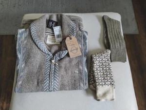 Cárdigan con cremallera cuello de chal vintage de diseño azteca para hombre resistente a la intemperie - talla l con calcetines - Imagen 1 de 5