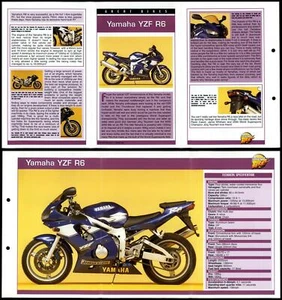 Yamaha YZF R6 - Great Bikes - Mega Bikes Hachette Fold-Out Card - Picture 1 of 1