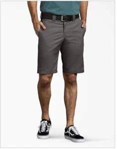 Pantalones cortos de trabajo Dickies para hombre de ajuste delgado flex 11" entrepierna talla 26 celdas beige lona nuevos con etiquetas - Imagen 1 de 2