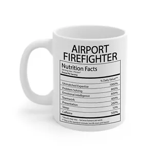 Taza Bombero Aeropuerto - Información Nutricional Divertida Regalos para Gracias Graduación - Imagen 1 de 2