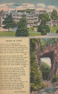 Ponte Naturale Virginia Una delle Sette Meraviglie Naturali Cartolina Vintage Lino - Foto 1 di 2