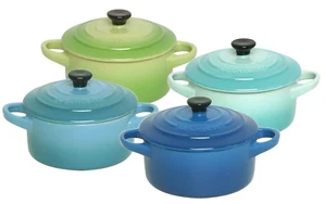 Le Creuset Mini Cocotte Metallic 10cm 250ml 4er Set jpn Blue, Cool Mint - Bild 1 von 2