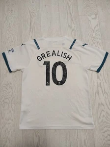Puma Shirt Youth Size White Short Sleeve Manchester City Soccer Futboll Boys 10 - Picture 1 of 9