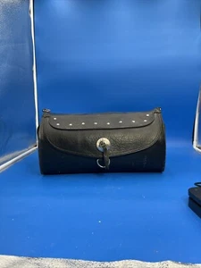 Tourmaster Motorcycle Black Leather Sissy Bar Barrel Bag 16 X 10 - Picture 1 of 3