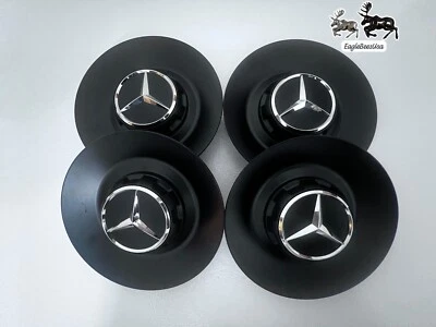 4x Black Mercedes Benz Center Caps G63 G550 G Wagon AMG Wheels A0004003400 - Image 1 of 4