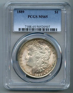 1889 Morgan Silver Dollar PCGS MS 65 - Bild 1 von 4
