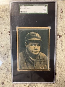 1931 W517 Babe Ruth Portrait Hand Cut #20 FR 1.5 SGC 20 1.5 - Picture 1 of 2