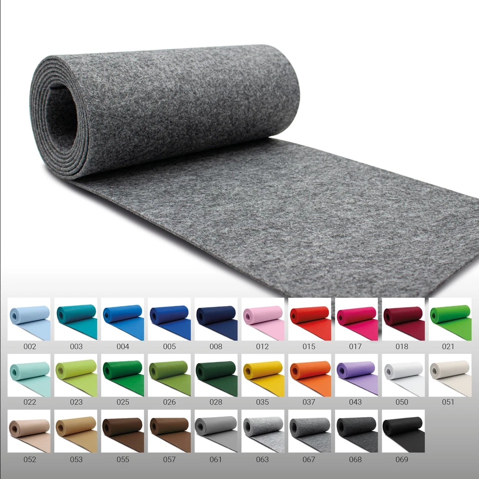 Filzrolle 240x30cm Polyester Filz Stoff 3mm dick zum Nähen Bastelfilz Filzstoff - Bild 1 von 4