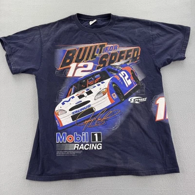 Vintage Mobil 1 Racing Shirt Mens Large Blue NASCAR Jeremy Mayfield Penske 90s - Image 1 of 4
