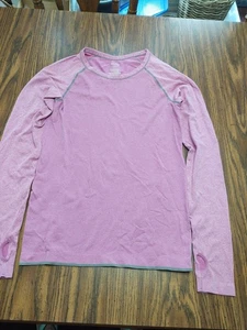 Womens Danskin Now Purple Long Sleeve Round Neck Activewear Top Size Medium 8-10 - Picture 1 of 7