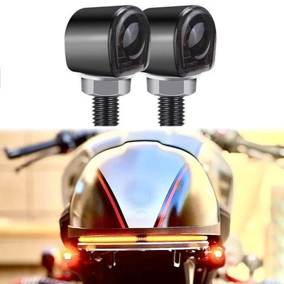 Motorcycle 2PCS Mini LED  Turn Signal Indicator Amber Lights For Harley Davidson Foto 1 de 4