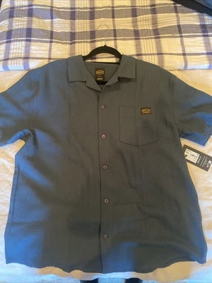 RVCA Hombre Grande Cambio de Día Sólido SS Botón Azul NUEVO CON ETIQUETAS ÚLTIMO Foto 1 de 2