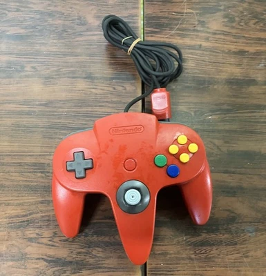 Nintendo 64 Controller Bros Red NUS-005 Control Pad Tested Japan C82 - Image 1 of 3