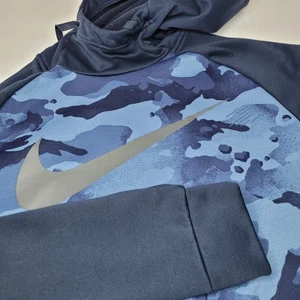 Nike Hoodie Herren Medium Army Camo Blau Therma Pullover Training Center Swoosh - Bild 1 von 6