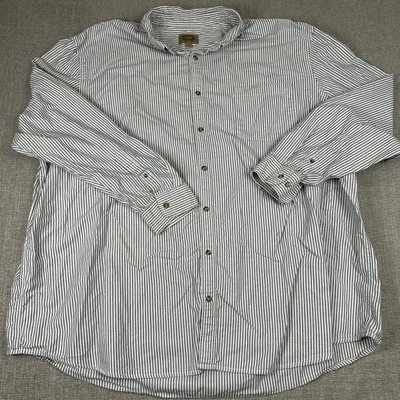 The Foundry Supply Co. Mens 4XLT Black White Striped Long Sleeve Shirt Coastal - Image 1 of 4