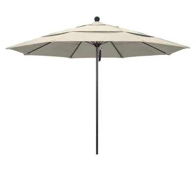11 ft. Bronze Aluminum Commercial Market Patio Umbrella with Fiberglass Ribs and - Image 1 of 4