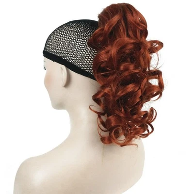 Pieza de pelo de 12" extensión cola de caballo rizado rizado aspecto natural resistente al calor... Foto 1 de 3