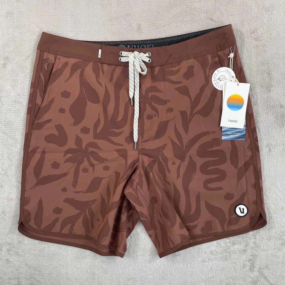 Mens Vuori Cruise Boardshort Bronze Micro Dot V314 Size 36 Swim Shorts