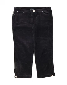 ARMANI Womens Velvet Straight Capri Trousers W28 L23 Navy Blue Cotton GF02 - Picture 1 of 3