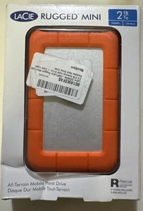 LaCie LAC9000298 Rugged Mini 2TB External Hard Drive - Orange - NEW  - Afbeelding 1 van 4