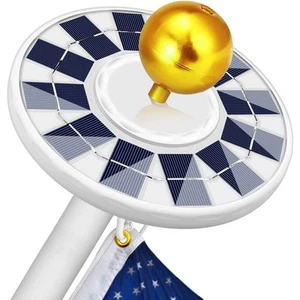 Solar Flag Pole Light 128 Led - Super Bright Powered Light For 15-25Ft - Picture 1 of 7