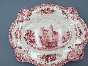 Johnson Bros Old Britain Schlösser rosa/rot Servierplatte 15 1/2 x 13 - Bild 1 von 9