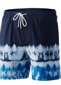 HUK Swim Shorts XXL Mens Blue Tie Dye Fishing Trunks Mesh Lined Volley NEW - Picture 1 of 4