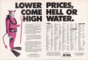 Discount Software Vintage 1982 2 Seiten Print Ad Old Nick Devil Taucher Kostüm - Bild 1 von 1