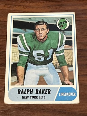 1968 Topps Football Ralph Baker #38 New York Jets 1968RB1 - Image 1 of 2