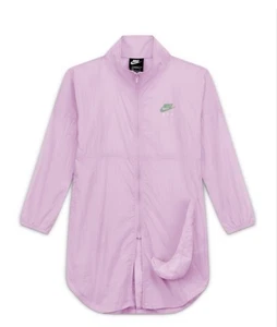 Nike Air Big Kids Girls Woven Nylon Windbreaker Jacket CU8246-077 Pink Packable - Picture 1 of 10