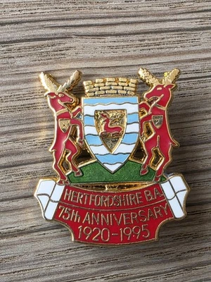 75th Anniversary of The Hertfordshire Bowling Association. Enamel Badge - Image 1 of 4